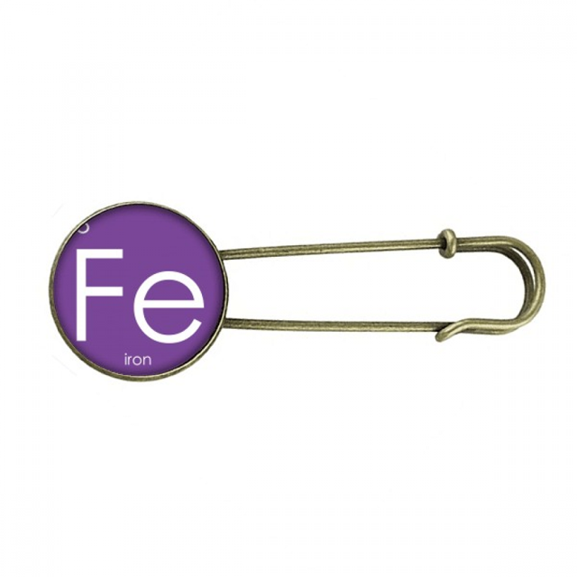 Chestry Éléments Période Table Transition Métaux Fer Fe Rétro Broche Métal Broche Clip Bijoux