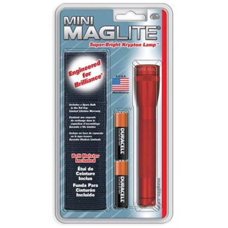 Mini Maglite Replacement Parts - Mag Instrument XM2A03H Mini Maglite Red with Holster Pack