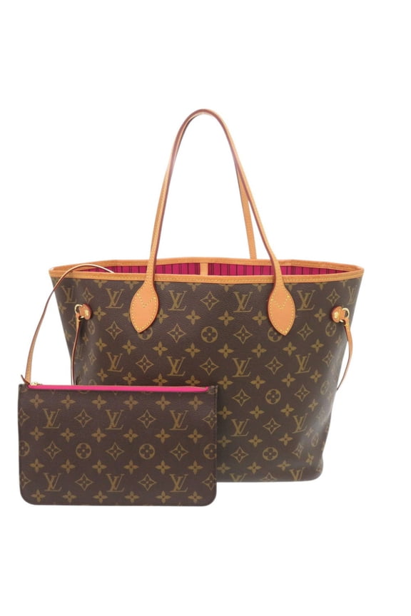 Pre-Owned Louis Vuitton Neverfull MM Handbag with Pouch, Monogram Pivoine M41178 Tote Bag LV...