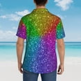 thumbnail image 5 of Haiem Colorful Glitter Printed Hawaiian Shirt for Men - Men’s Casual Beach Summer Shirts - Stretch Fabric with Modern Fit-Small, 5 of 7