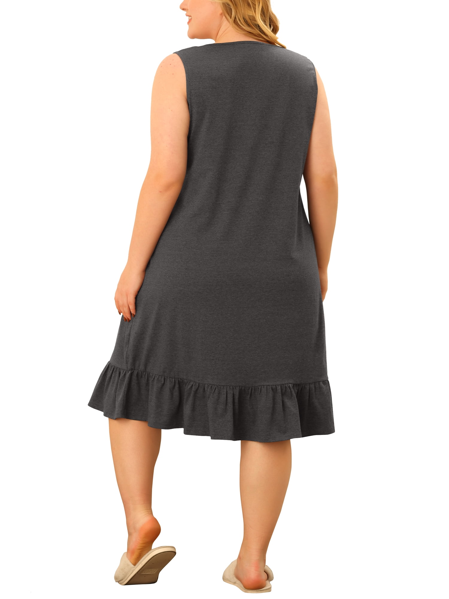 Unique Bargains Women's Plus Size Sleepdress Sleeveless Comfy Lovely Cat Nightdress