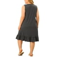 thumbnail image 3 of Unique Bargains Women's Plus Size Sleepdress Sleeveless Comfy Lovely Cat Nightdress, 3 of 6