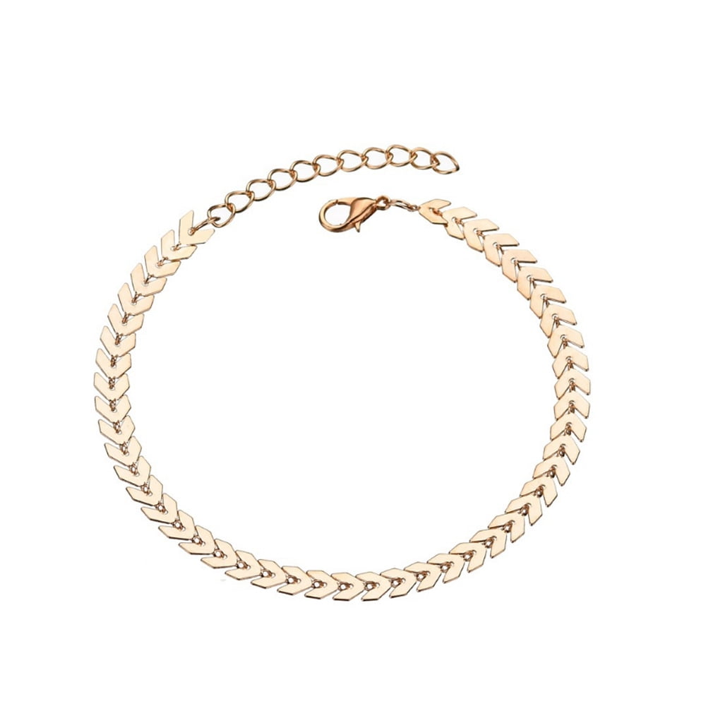 TINGN Gold Ankle Bracelets for Women Stainless Steel Flat Snake Chain Link Gold Anklet Dainty Beach Anklets for Women