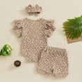 thumbnail image 3 of Bagilaanoe 3pcs Newborn Baby Girl Shorts Set Short Sleeve Floral Print Romper Tops + Shorts + Heaband 3M 6M 12M 18M Infant Casual Summer Clothes, 3 of 8