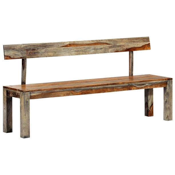 Wchiuoe Bench 63 Gray Solid Sheesham Wood Benches Walmart Com Walmart Com