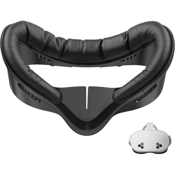 Face Pad for Meta Quest 3S Facial Interface for Oculus Quest 3S Accessories Vr Face Cover Replacement with Sweet-Proof PU Leather Foam Cushion Black