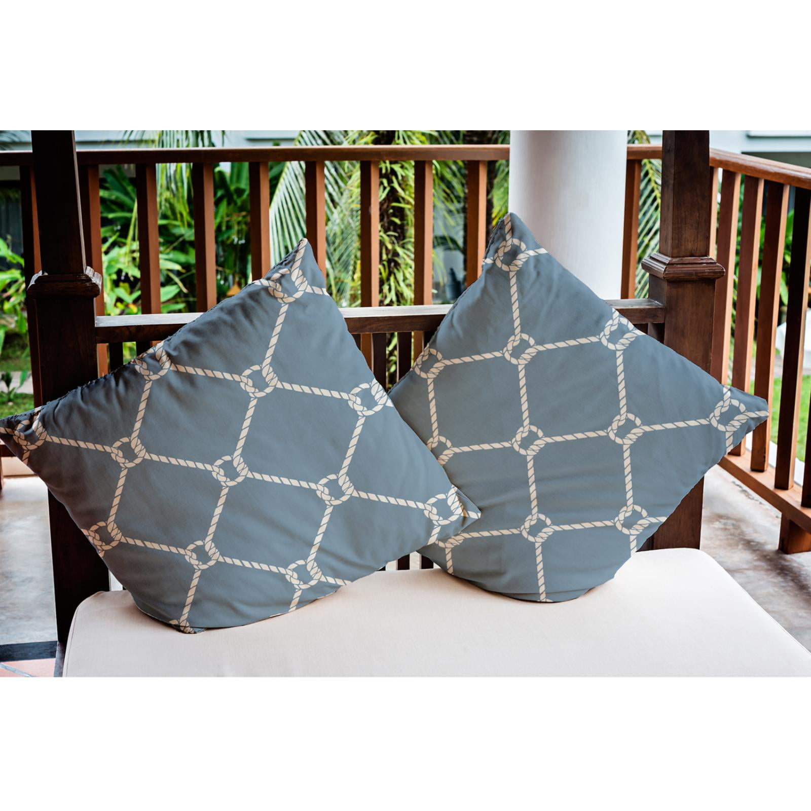 E by Design Ahoy! Nautical Indoor/Outdoor Throw Pillow