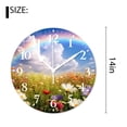 thumbnail image 2 of 14 Inch Wall Clock Battery Operated Silent Clock Decorative for Office, Kitchen, Outdoor, Living Room，Poppy Flower Meadow with Poppies and Rainbow Reflection Creative, 2 of 4