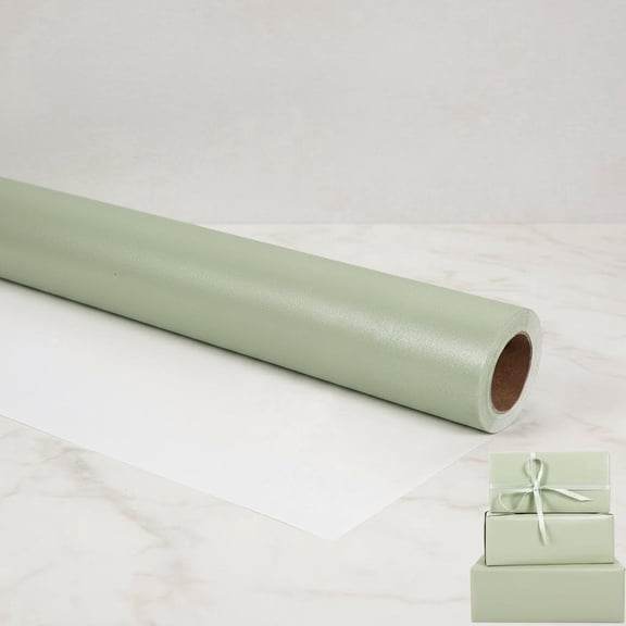 Sage Green Matte Wrapping Paper, Solid Color Pearly-Lustre Paper Roll for Gift Wrap