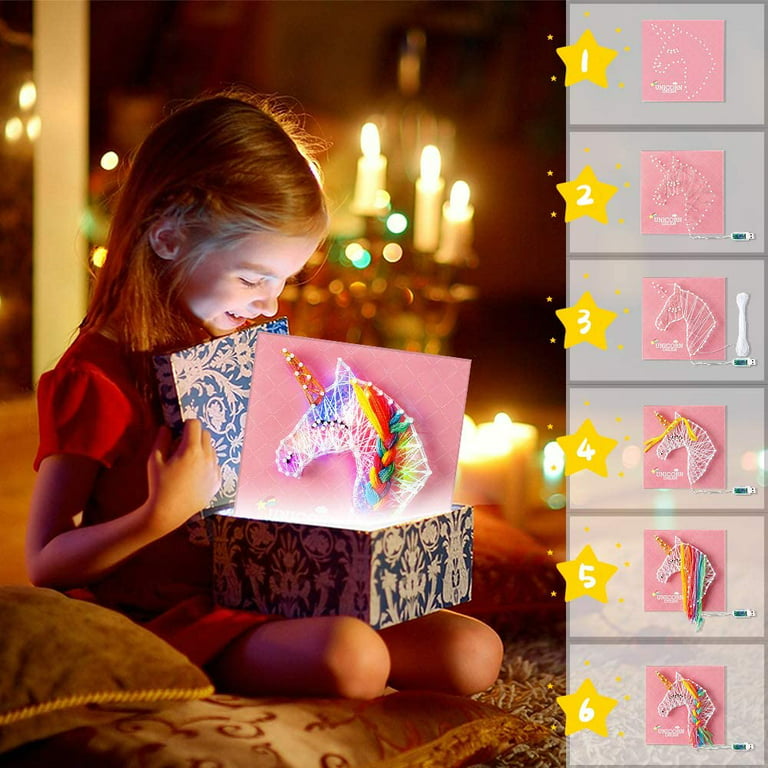 ECOFANO Unicorn String Art Craft Kit for Girls Age 8-12,Astronaut Unicorn  Light Toys for Girl Age 8-12,Birthday Gifts for 6 8 9 12 Year Old Girl, DIY