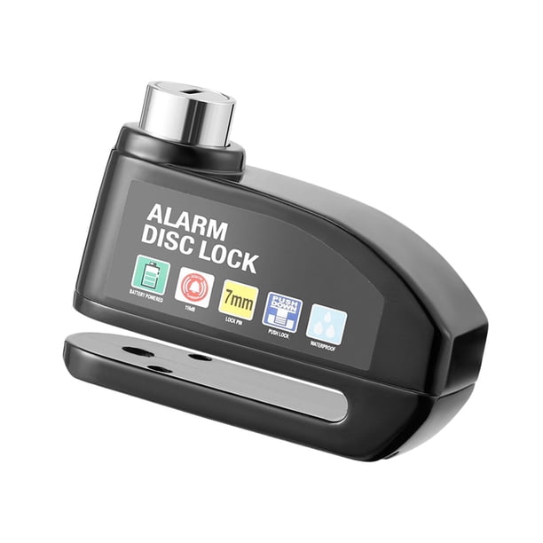 Candado de disco con alarma DYNWAVEMX Accesorios resistentes para montar en moto y ciclismo Negro