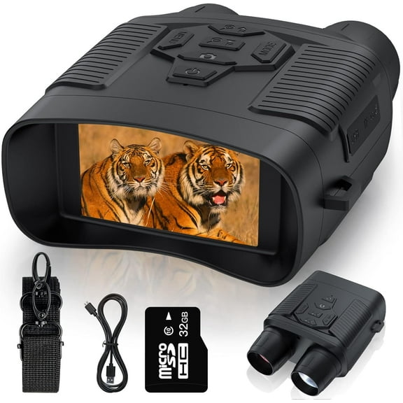 SuntekCam Night Vision Goggles Night Vision Binoculars with 32GB SD Card 36MP/4K 5x Zoom Suitable for Hunting at Night and Taking Pictures and Videos in Dark Environments