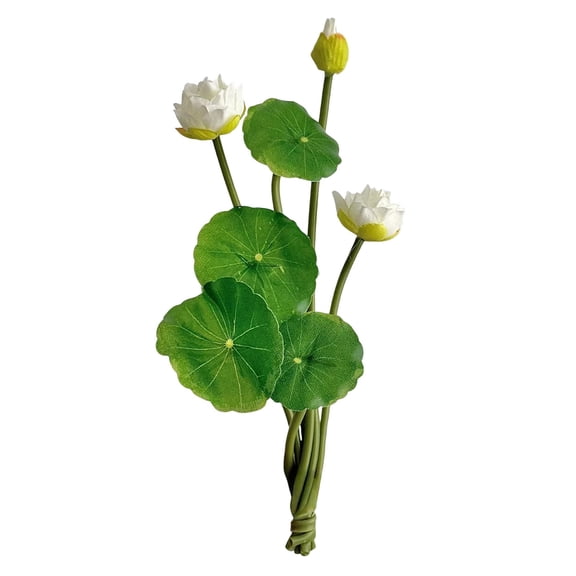 10.2" Artificial Lotus Decoration Fake Flowers Vase Filler Plant Realistic Flower Simulation Flower Arrangement Home Garden Pond Aquarium Wedding Decor