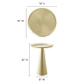 thumbnail image 3 of Modway Maren Round Iron Metal Side Table with Conical Pedestal Base in Brass, 3 of 10