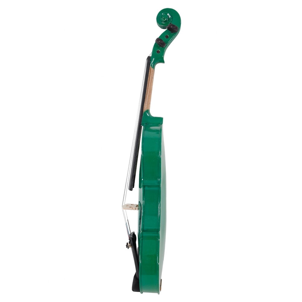 Green Violin Pack - 4/4 Full Size, Basswood Body, Maple Top - with Case, Bow & Rosin for Adult Learners & Enthusiasts