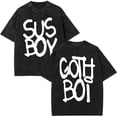 thumbnail image 4 of Washed Vintage Rapper Lil Peep Double Sided Print T-shirts Men Women Fashion Hip Hop Oversized Short Sleeve T Shirt Streetwear FT-Black-R0379-R0384 L, 4 of 6