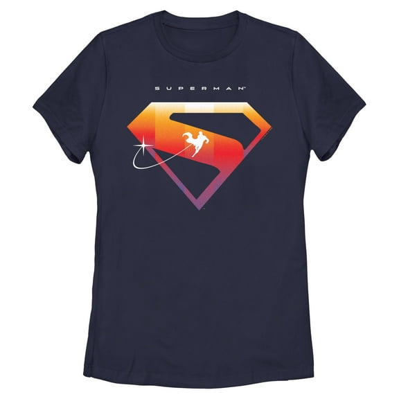 Womens Superman Colorful Logo T Shirt