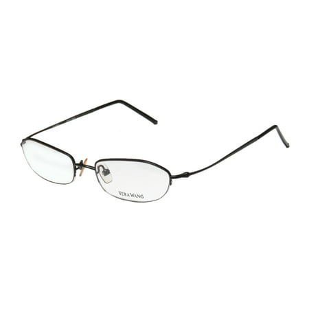 New Vera Wang V25 Womens/Ladies Designer Half-Rim Black Ultimate Comfort Classic Shape Frame Demo Lenses 47-16-133 Eyeglasses/Eye Glasses