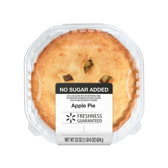 Freshness Guaranteed 8-inch No Sugar Added Apple Pie, 22 oz Paperboard Box, 1 Count