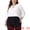White, variant on DARING DIVA Women's Plus Size Pleated Crew Neck Keyhole Tops 1X White