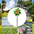 thumbnail image 7 of YiaNXan 1 Pack Windmills Wind Spinners for Outdoor, Extra Sparkly Reflective Pinwheels with Stakes for Garden Lawn Yard Balcony Bird and Animal Deterrent, Yellow & Green, 7 of 7