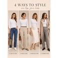 thumbnail image 5 of Women's Boat Neck 3/4 Sleeve T-Shirt, Cotton Modal Slim Fit Top, White, L, 5 of 8