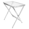 thumbnail image 2 of LeisureMod Victorian Modern Folding Side Table, Acrylic Tray with Chrome Legs, Accent Sofa End Table - Clear, 2 of 12