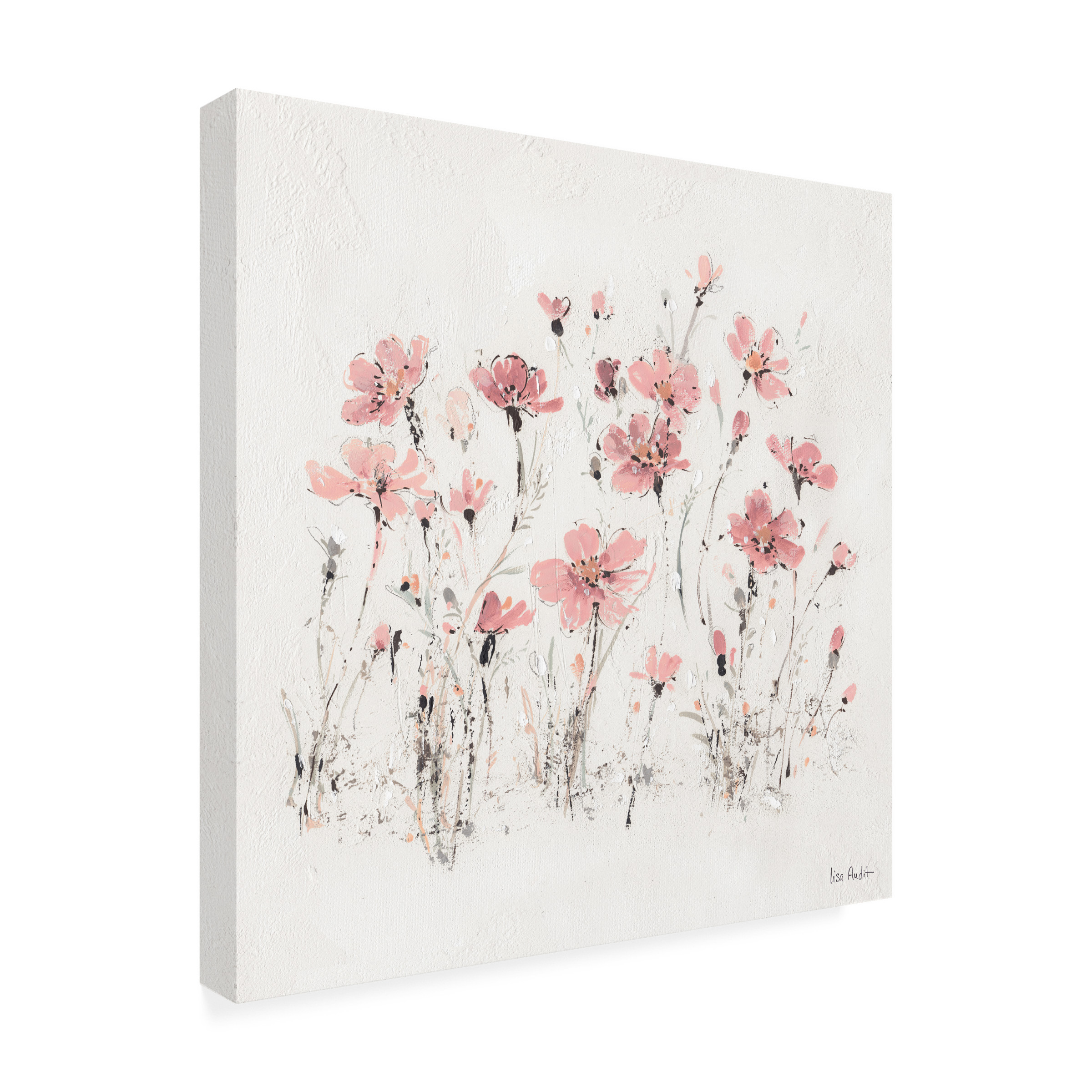 Trademark Fine Art 'Wildflowers III Pink' Canvas Art by Lisa Audit