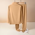 thumbnail image 2 of Kovlvoll Women's Pajama Sets Fleece Lined Thickened Thermal Long Sleeve High Neck Tops with Pants Homewear Warm 2 Piece Outfits, 2 of 6