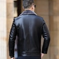 thumbnail image 5 of Chaqueta de cuero genuina YXL-225 para hombre, todo en uno, informal, engrosada, con forro polar y piel de oveja, talla de invierno, 5 of 5