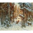 thumbnail image 2 of Julius Sergius Klever 17x15 Black Ornate Wood Framed Double Matted Museum Art Print Titled - Woodcutters Returning Home, 2 of 5