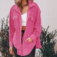 thumbnail image 5 of Ladies Spring and Fall Solid Color Lapel Double Side Slit Single Breasted Fashion Fleece Asymmetric Casual Coats, 5 of 5