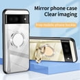 thumbnail image 2 of Allytech Mirror Case for Google Pixel 8A for Girls Women Makeup, Bling Rhinestone Ring Holder Finger Grip Kickstand Cover, Full Body Protection Precise Cutouts Shockproof Case - Silver, 2 of 10