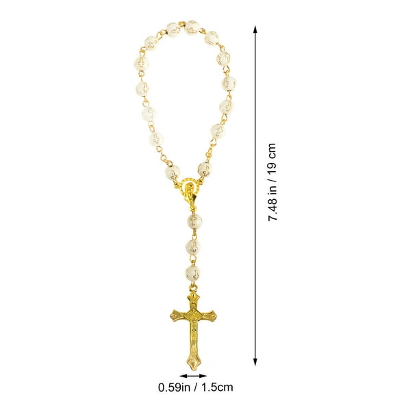 4 Sets Rosary Bracelet Cross Charm Bracelet for Baptism Baby Shower The First Communion Walmart