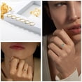 thumbnail image 3 of Gold Birthstone Rings for Women Mother Dainty Stackable Gold Rings Non Tarnish Thumb 14k Gold Plated CZ Emerald Green Gemstone Ring Jewelry Birthday Gift for Mom Daughter Band Size 6-11, 3 of 9
