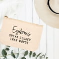 thumbnail image 3 of Koyal Wholesale Funny Makeup Bag Canvas Cosmetic Bag with Zipper Eyebrows Speak Louder Than Words Makeup Pouch, 3 of 5