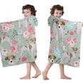 thumbnail image 4 of Jack Russell Terrier Dog and Flower Hooded Bath Towel，50"x30" for Ages 3 To 12 Kids, Quick Dry Lightweight Soft Microfiber Hood Beach Towel Cover Up for Kids, 4 of 7
