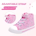thumbnail image 2 of EUXTERPA Toddler High Top Canvas Sneakers Girls Pink Casual Walking Shoes Little Kid Size 11, 2 of 6