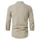 thumbnail image 4 of Blusa y camisa de manga larga con cuello alto para hombre, camisa de lino y algodón para primavera y verano, camisa informal de manga larga con cuello alto para hombre., 4 of 9