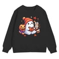 thumbnail image 4 of Ccpelsie Toddler Kids Sweatshirt Solid Color Cotton Pullover Crewneck Long Sleeve Tshirts Tops for Little/Big Girls(Black,2Y), 4 of 5