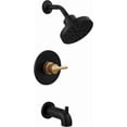 thumbnail image 2 of Bathtub and Shower Faucet Set  Brushed Gold Shower Head and Handle Set  Valve Trim Kit  Champagne Bronze (Valve Included), 2 of 5