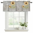 thumbnail image 2 of 2 Pack Valances for Windows, You Are My Sunshine Window Valances for Living Room/Bedroom/Bathroom, Yellow Sunflowers Cute Bees Heart Retro Wood Light Filtering Kitchen Curtain Valance 42"W x18" L, 2 of 9