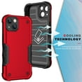 thumbnail image 5 of Nalacover Heavy Duty Rugged Case for iPhone 15 Plus Heat Dissipation Lens Screen Protection Cover, Military Grade Dual-Layers PC + Silicone + Matte UV Shockproof Case with Anti-Slip Strips, Red, 5 of 7