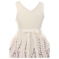 thumbnail image 2 of Little Girls Lovely V Neck Embroidered Floral Summer Party Flower Girl Dress Off White 4 (2J1K2S5), 2 of 4