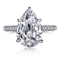 thumbnail image 2 of Oryn Jewelry 2 Ct Pear Cut Moissanite Ring - 14K White Gold Plated Band - Wedding Anniversary Jewelry - Solo Moissanite Ring for Women, 2 of 4