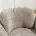 thumbnail image 6 of Mid Century Upholstered Barrel Accent Chair with Curved Backrest and Armrest, Woven Velvet Fabric Lounge Sofa Armchair, Wide Club Chair for Living Room Bedroom Guest Room Office, Warm Grey, 6 of 9