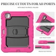 thumbnail image 7 of FJLBDE Case for iPad Pro 11 Inch (M4 2024/M5 2025), Rugged Shockproof Tablet Cases Cover with Kickstand Shoulder Strap, Rose, 7 of 7