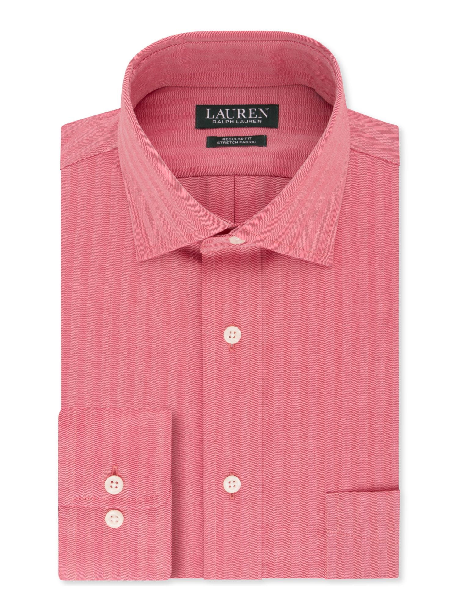 Pink Herringbone Luxury Men's Formal & Business Dress Shirt in Shorter Sleeves