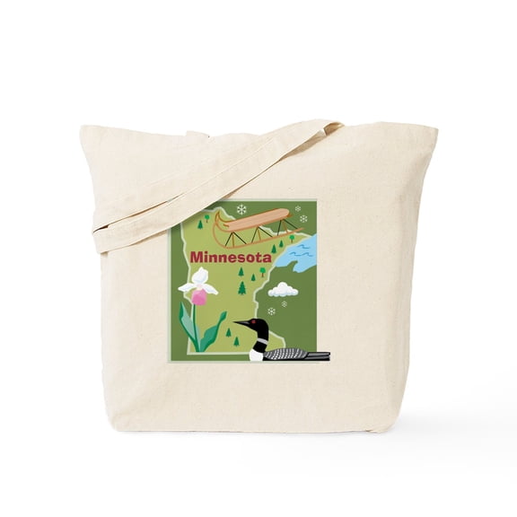 CafePress - Minnesota Map Tote Bag - Unisex Canvas Tote Bag, Beige, 1-Piece