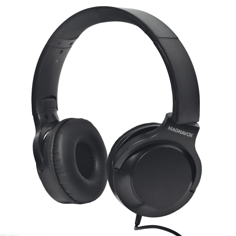 Magnavox MHP5031MBK Stereo Headphones with Microphone in Black Wired